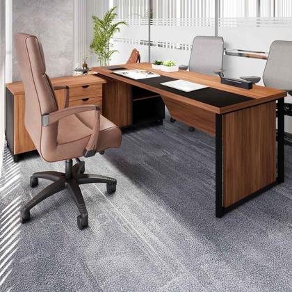 Imagem de Mesa Executiva 2,00m c/ Armário Lateral e Cx de Tomadas F5