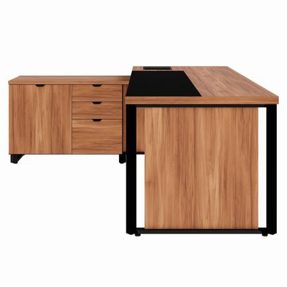 Imagem de Mesa Executiva 2,00m c/ Armário Lateral e Cx de Tomadas F5