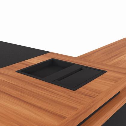 Imagem de Mesa Executiva 2,00m c/ Armário Lateral e Cx de Tomadas F5