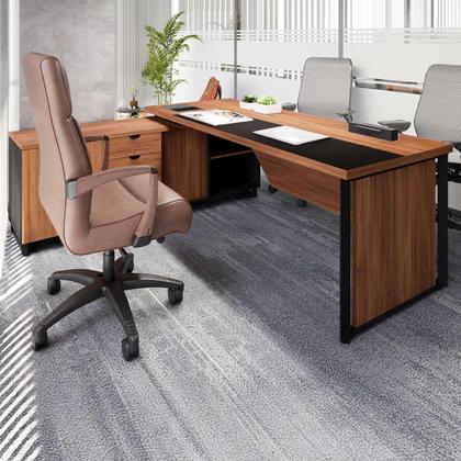 Imagem de Mesa Executiva 2,00m c/ Armário Lateral e Cx de Tomadas F5