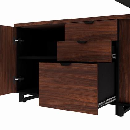 Imagem de Mesa Executiva 2,00m c/ Armário Lateral e Cx de Tomadas F5