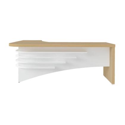 Imagem de Mesa Executiva em L Frosinone Carvalho Branco