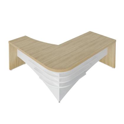 Imagem de Mesa Executiva em L Frosinone Carvalho Branco