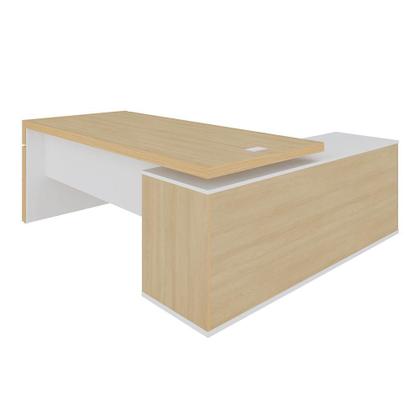 Imagem de Mesa Executiva em L Giovinazzo Carvalho Branco