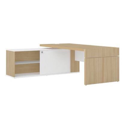 Imagem de Mesa Executiva em L Giovinazzo Carvalho Branco