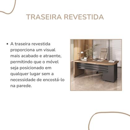 Imagem de Mesa Executiva Premium para Escritório 4 Gavetas Elegante e Funcional