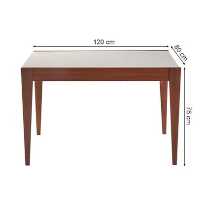 Imagem de Mesa Extensível Sala de Jantar - Imbuia/offwhite sem Vidro 120x80