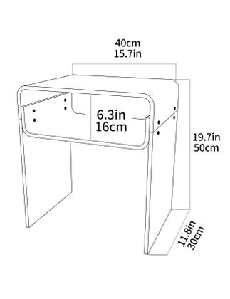 Imagem de Mesa final Solaround mesa de cabeceira de acrílico transparente de 2 camadas