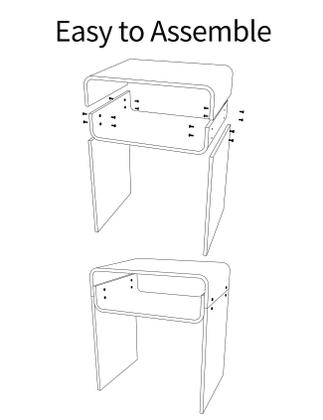 Imagem de Mesa final Solaround mesa de cabeceira de acrílico transparente de 2 camadas