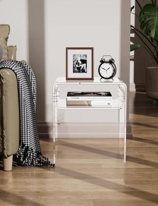 Imagem de Mesa final Solaround mesa de cabeceira de acrílico transparente de 2 camadas