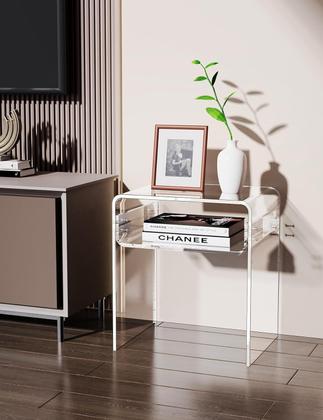 Imagem de Mesa final Solaround mesa de cabeceira de acrílico transparente de 2 camadas