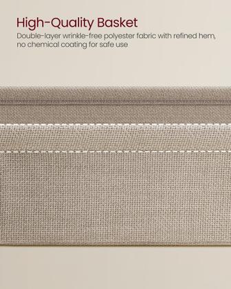 Imagem de Mesa final VASAGLE de cabeceira pequena com cesto de tecido ULET230W10