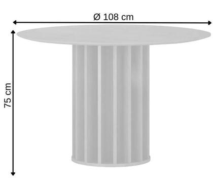 Imagem de Mesa Flora Redonda Tampo Off Com Vidro 1,08m Leifer