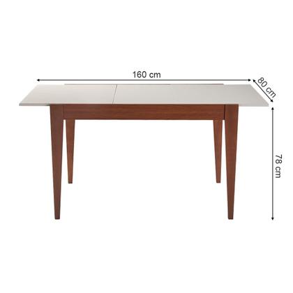 Imagem de Mesa Flyp de Jantar Retangular 4 Lugares - Imbuia/offwhite sem Vidro 120x80