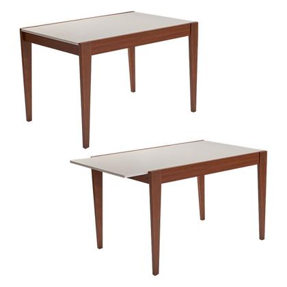 Imagem de Mesa Flyp para Cozinha 4 Lugares Mdf - Imbuia/offwhite sem Vidro 120x80