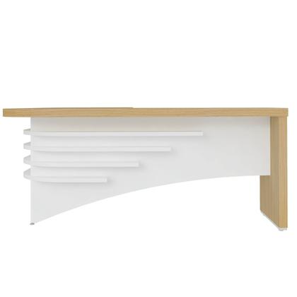 Imagem de Mesa Francela Diretor 2,00 x 1,80 Lado Esquerdo Carvalho/Bco