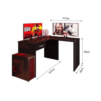 Imagem de Mesa Gamer DRX 9000 Com Kit Extensor Para Escritório Estudos