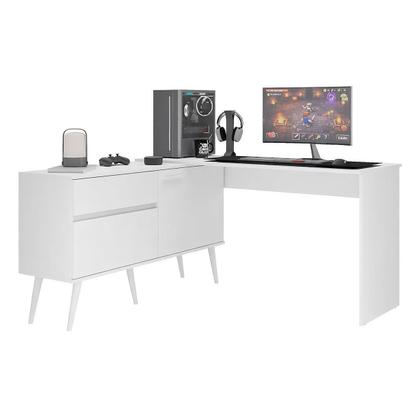 Imagem de Mesa Gamer em L para Computador 2 Portas 1 Gaveta Arena Multimóveis MP6050