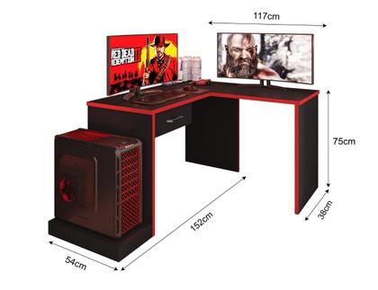 Imagem de Mesa Gamer Escrivaninha em L DRX9000 1 Gaveta