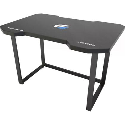 Imagem de Mesa Gamer Fortrek Vickers Preta Azul Com base de Metal Maior Resistência e Estabilidade para monitor, teclado, mouse e outros acessórios