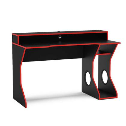 Mesa Gamer Fremont Preta e Vermelha - Politorno Imagem de Mesa Gamer Fremont Preta e Vermelha