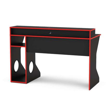 Mesa Gamer Fremont Preta e Vermelha - Politorno Imagem de Mesa Gamer Fremont Preta e Vermelha