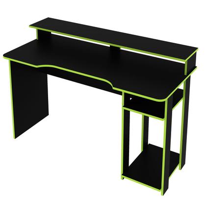 Imagem de Mesa Gamer Ideal para 2 Monitores Preto/Verde Me4153 - Tecno Mobili