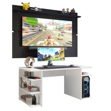 Imagem de Mesa Gamer Madesa e Painel para até 65 Polegadas Branco