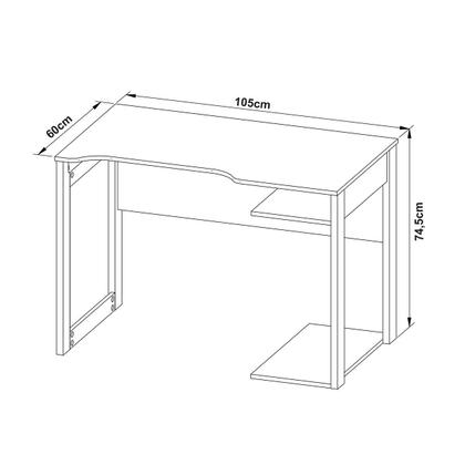 Imagem de Mesa Gamer para Computador com Estante para Livros e Jogos