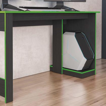 Imagem de Mesa Gamer Para Computador Escrivaninha Preta Verde Caemmun