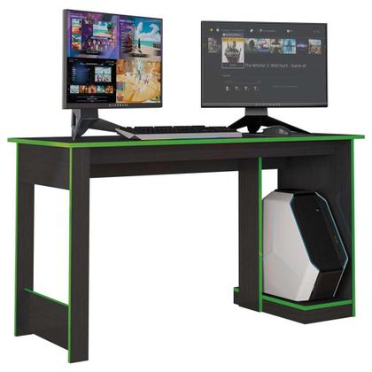 Imagem de Mesa Gamer Para Computador Escrivaninha Preta Verde Caemmun