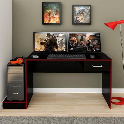 Imagem de Mesa Gamer Player One Preta e Vermelha