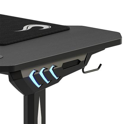 Imagem de Mesa Gamer RGB Rise Mode Desk 06, Suporte para Copos, Suporte para Headset, Preto - RM-TB-06-BK
