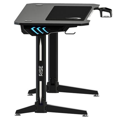 Imagem de Mesa Gamer RGB Rise Mode Desk 06, Suporte para Copos, Suporte para Headset, Preto - RM-TB-06-BK