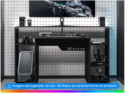 Imagem de Mesa Gamer XT Racer Control Preta e Branca 5 Nichos