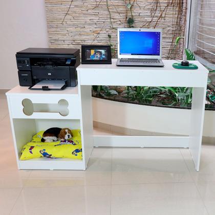 Imagem de Mesa Home Office computador mesa  Estudo Escrivaninha com cama pet -Duke