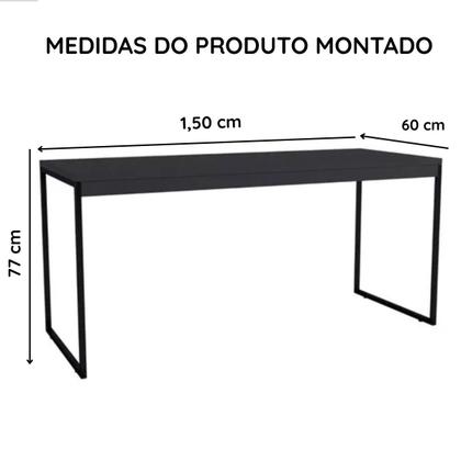 Imagem de Mesa Home Office Grande com Estrutura de Ferro Diretor 1,50 m