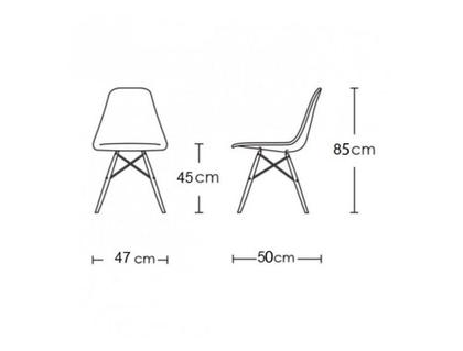 Imagem de Mesa Industrial Base Ferro Branco em  V  Tampo 90x90 Canela 4 Cadeiras Eames Ferro Assento Branco