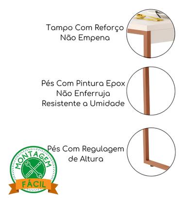 Imagem de Mesa Industrial Retangular 120x80 Pé Metal Cozinha Jantar