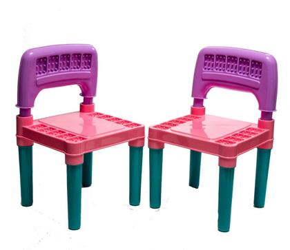 Imagem de Mesa Infantil 2 Cadeira Educativa Para Crianças Menina
