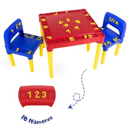 Imagem de Mesa Infantil Com 2 Cadeiras Educativa Para Criancas Tritec