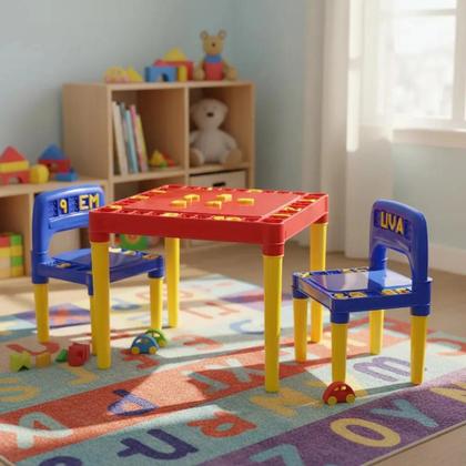 Imagem de Mesa Infantil Com 2 Cadeiras Educativa Para Criancas Tritec