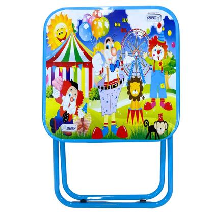 Imagem de Mesa Infantil Com 4 Cadeiras Dobrável Aço Didático 1 Un