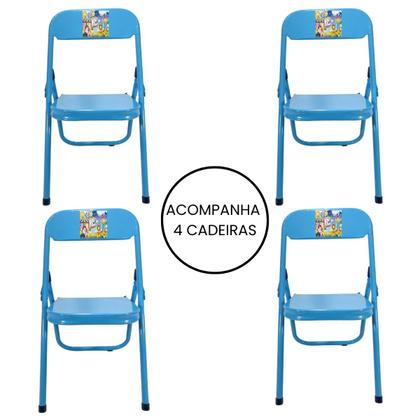 Imagem de Mesa Infantil Com 4 Cadeiras Dobrável Aço Didático 1 Un