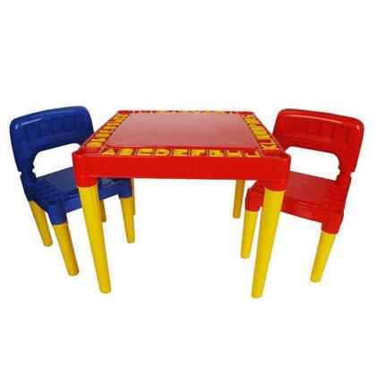 Imagem de Mesa Infantil Educativa Didatica Desmontável Mesinha Com 2 Cadeiras