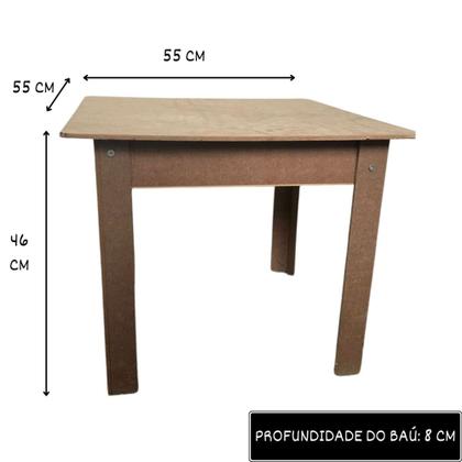 Imagem de Mesa Infantil Em Mdf Resistente P/ Criança Quadrada Menina/ Menino