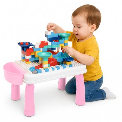Imagem de Mesa Infantil Para Atividades Interativas Com Blocos de Montar