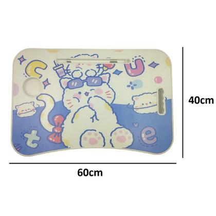 Imagem de Mesa Infantil Pés Dobráveis Portátil Porta Tablet - Gatinho