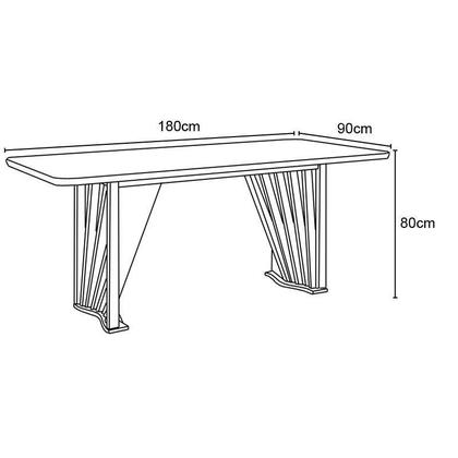Imagem de Mesa Jantar Adriana 180 6 Cadeiras Ivy Caramelo Creme - Henn