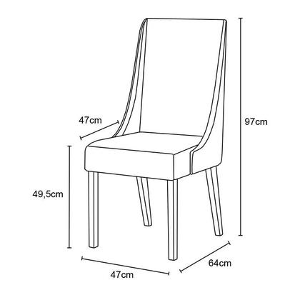 Imagem de Mesa Jantar Adriana 180 6 Cadeiras Ivy Caramelo Creme - Henn